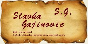 Slavka Gajinović vizit kartica